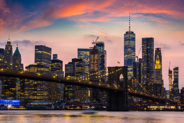 istock Brooklyn Bridge and Manhattan at sunset 1340397398