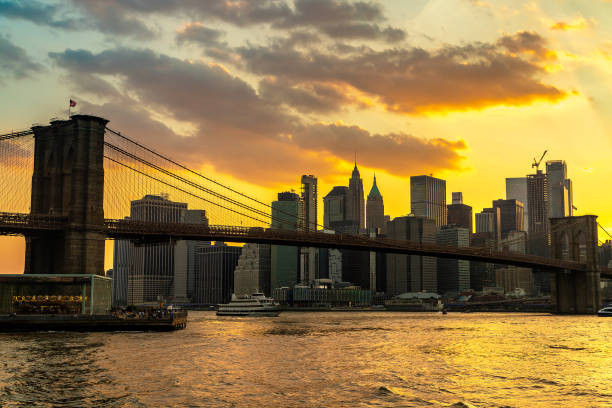 istock Brooklyn Bridge and Manhattan at sunset 1340397985