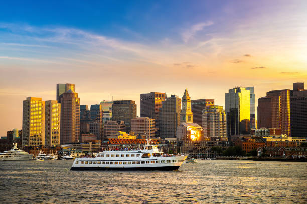 istock Boston cityscape at sunset 1340398858