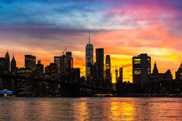 istock Brooklyn Bridge and Manhattan at sunset 1340398900