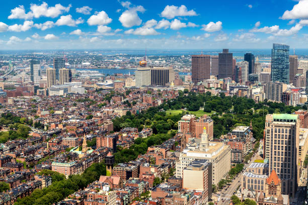 istock Panoramic aerial view of Boston, USA 1340399090