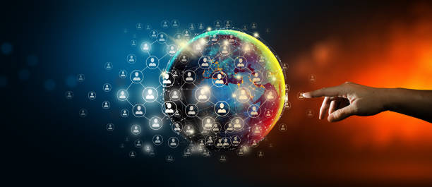 istock Communication technology for internet business and social network Concept. 1340402057