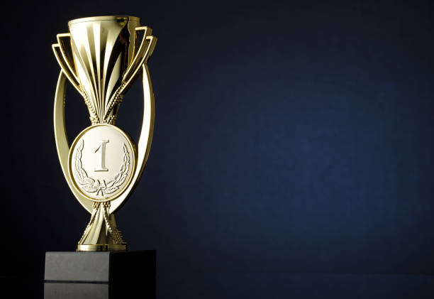 istock Gold cup or trophy with medallion for the winner 1340407584