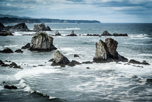 The Playa del Silencio is beautiful beach in Cudillero, Asturias, Spain.