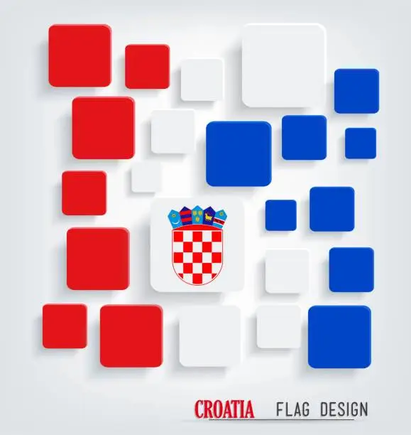 Vector illustration of Croatia Flag Design