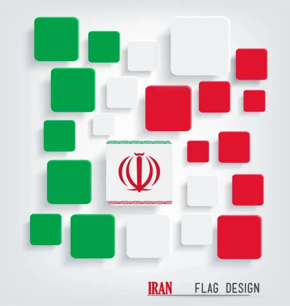 Vector illustration of Iran Flag Design