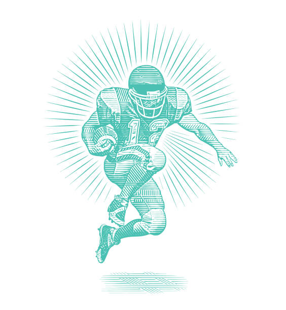 американский футбол бежит назад - tight end stock illustrations