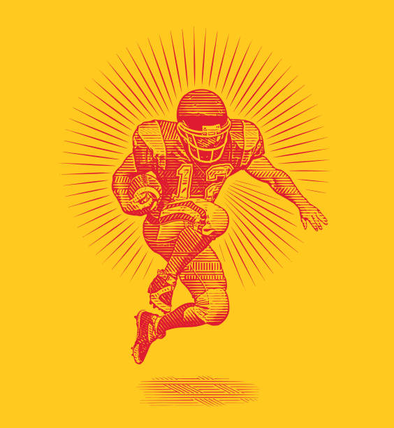 American Football running back Vector illustration of an American Football running back scoring a touchdown Touchdown stock illustrations
