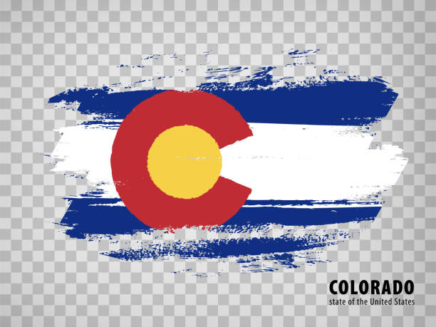 Flag of Colorado from brush strokes. United States of America.  Flag Colorado  with title on transparent background for your web site design,  app, UI. Stock vector. Vector illustration. EPS10. Flag of Colorado from brush strokes. United States of America.  Flag Colorado  with title on transparent background for your web site design,  app, UI. Stock vector. Vector illustration. EPS10. arcada stock illustrations