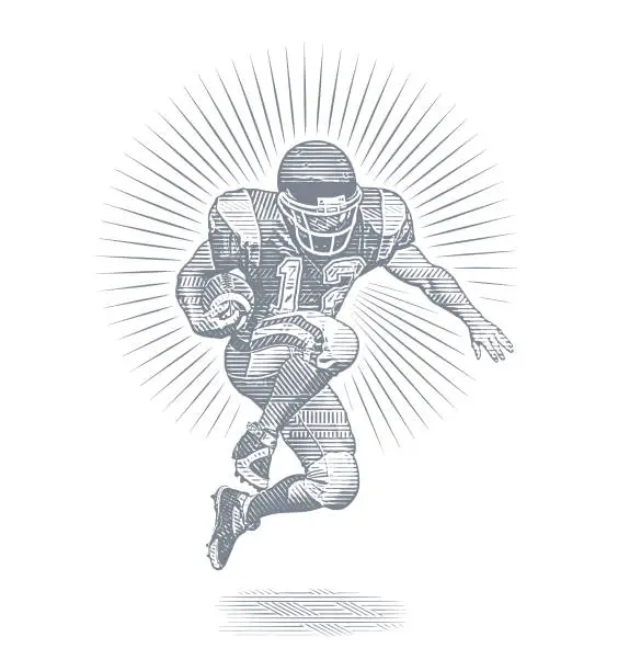 Vector illustration of American Football running back