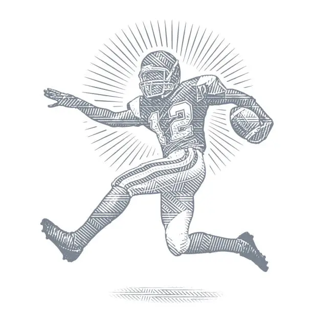 Vector illustration of American Football running back