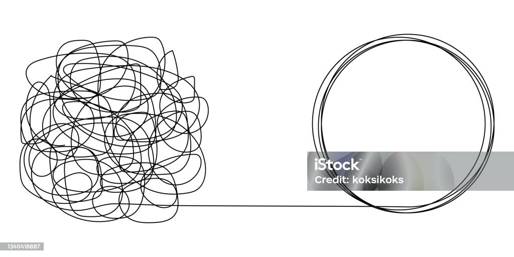 Entangled With Problems Tangled And Unraveled Tangles Problem Solving Process Stock ...