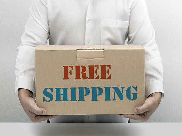 istock Free Shipping brown paper box 134042024
