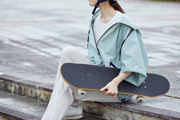 istock Skateboard and Japanese Women 1340423086