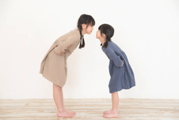 Japanese students routinely at school