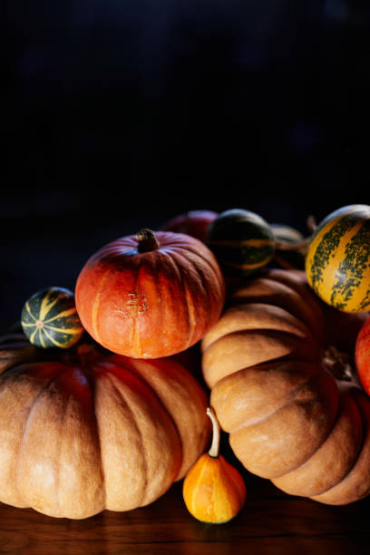 istock Composition for decorating house for halloween with pumpkins 1340431152