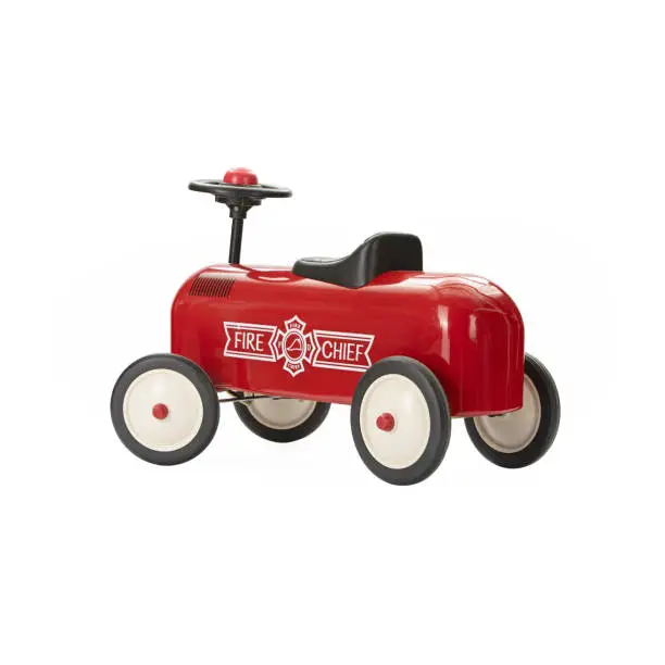 Photo of red shiny fire truck toy
