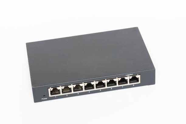 сетевой гигабитный коммутатор - cable node switch data стоковые фото и изображения