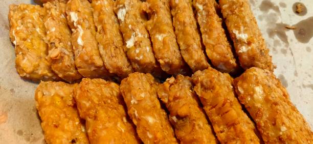 istock Tempeh is a food made from soybeans 1340437398