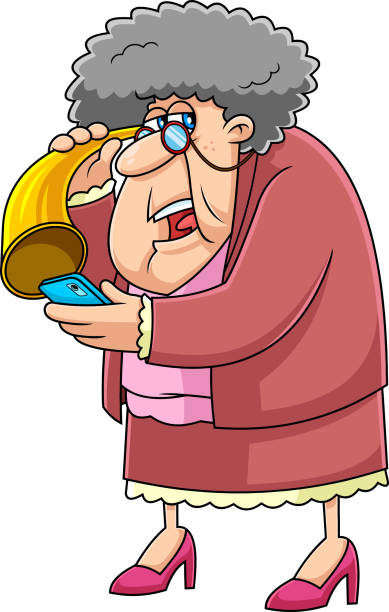 85 Funny Old Lady On Phone Illustrations & Clip Art - iStock