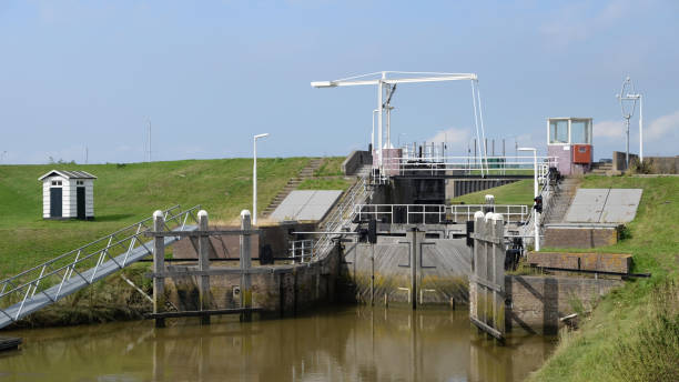 istock Termunterzijl harbour with locks 1340441075