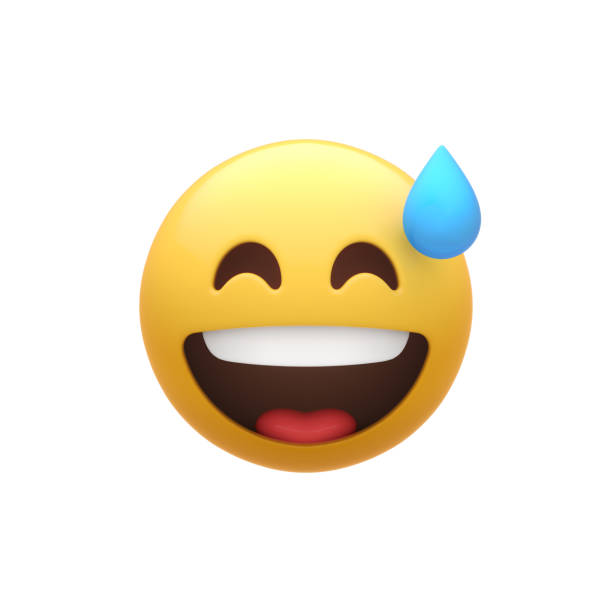 Laughing (Sweat) Smiley Face stock photo