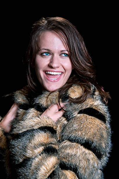 istock Woman wearing fur coat 134044551