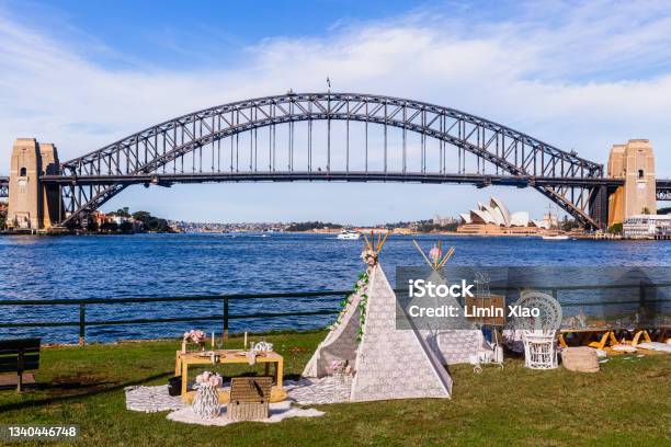 View Over Sydney Harbor From Blues Point Reserve Mcmahons Point Sydney Australia Stock Photo - Download Image Now