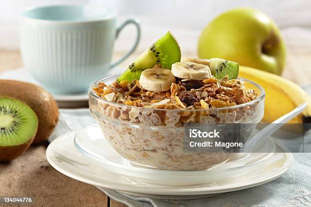 Healthy Breakfast Stock Photo - Download Image Now - Apple - Fruit, Banana, Bowl