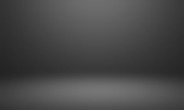 istock Abstract black gradient room background illustration. Black blur room background 1340448792