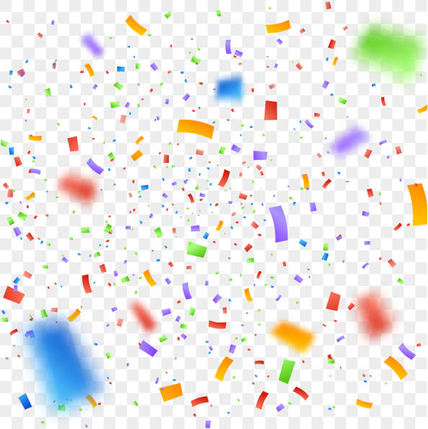 ilustrações de stock, clip art, desenhos animados e ícones de confetti vector illustration. festive background - colors streamer backgrounds congratulating