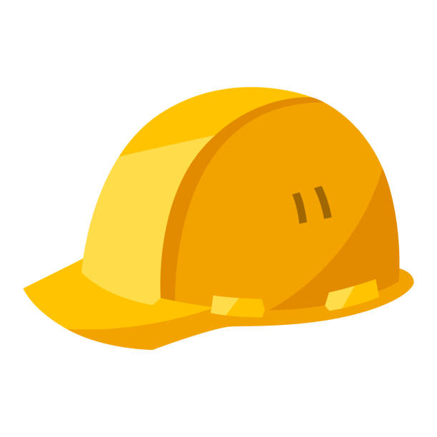 ilustrações de stock, clip art, desenhos animados e ícones de illustration of helmet. housing construction item. industrial symbol. - capacete