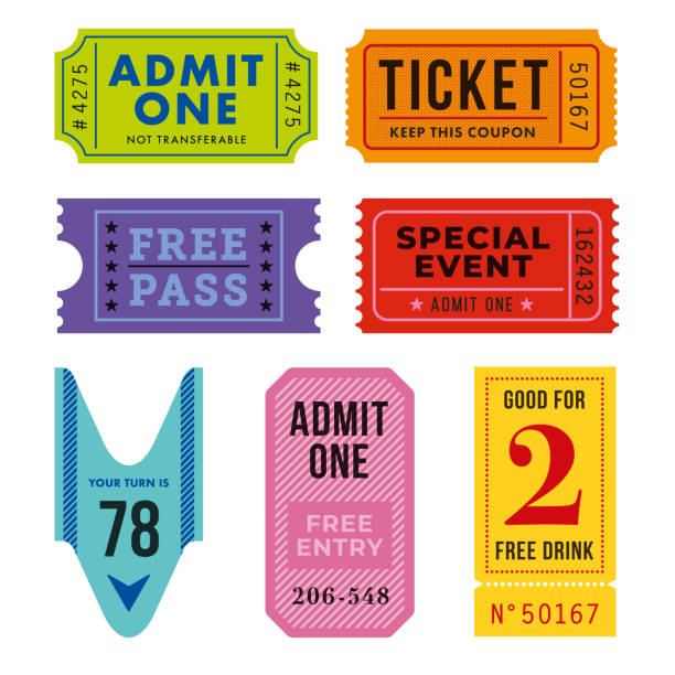 Ticket for event or program access. Ticket for event or program access. Stock illustration ticket stock illustrations