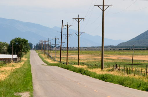 Deserted country road in rural Utah.