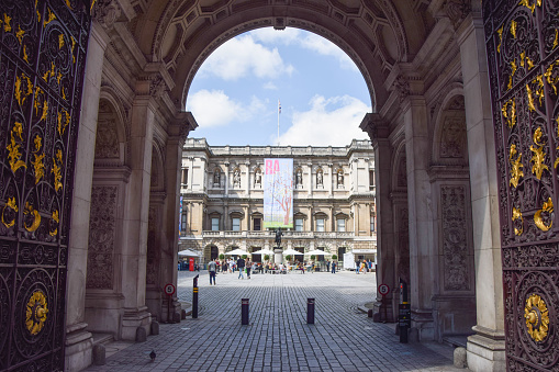 London, United Kingdom - August 10 2021. The Royal Academy of Arts exterior view, Central London.