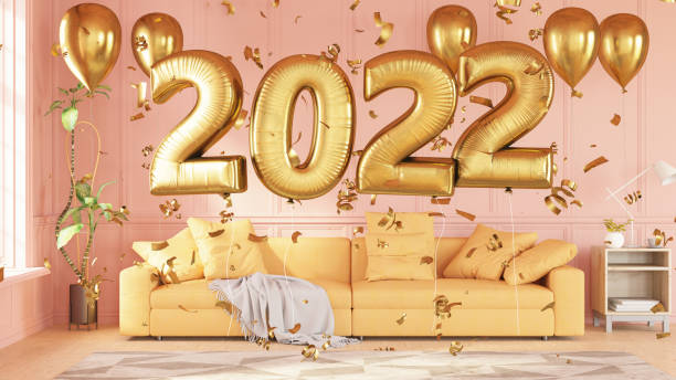 istock 2022 New Year Concept with Champagne Bottle Splash 1340462256