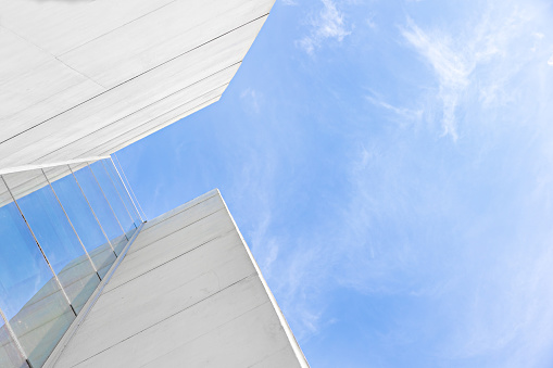 Unusual perspective of an office building in Toronto, Ontario, Canada.