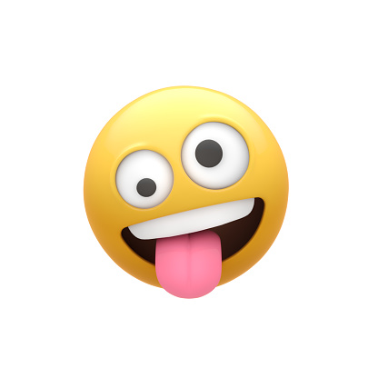 Emotional Togetherness concept: 3d rendered emoji with smiley, sad and neutral face on pink colored background, copy space. Yellow round faces. Ball shape with eyes and mouth. Illustration for teamwork brainstorming.