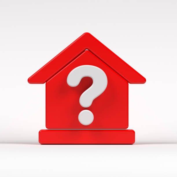 istock The red-colored house icon and white-colored question mark. 1340466463
