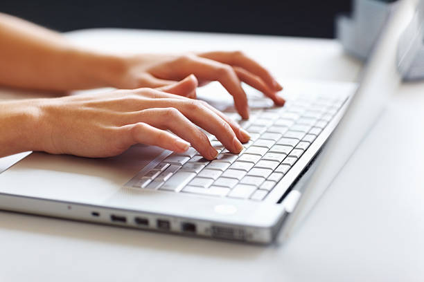 istock Businesswoman typing on laptop 134046810