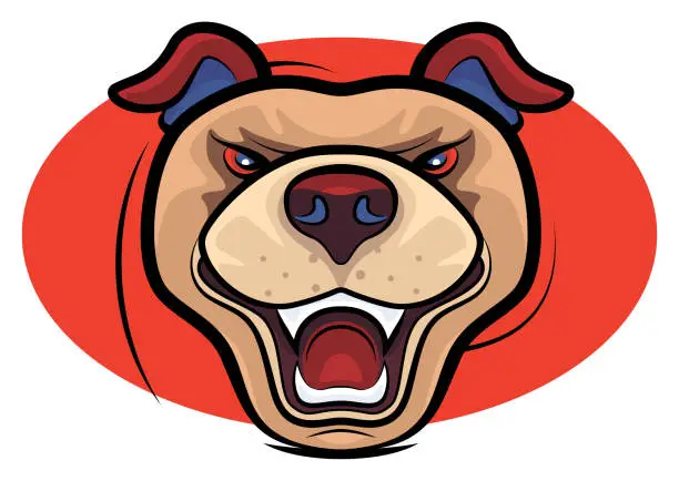 Vector illustration of angry dog mascot
