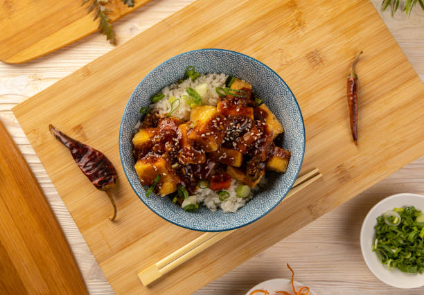 istock Tofu with spicy sauce served with rice 1340476115