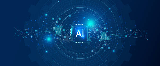 ilustraciones, imágenes clip art, dibujos animados e iconos de stock de ia - inteligencia artificial. concepto de robótica. - inteligencia artificial