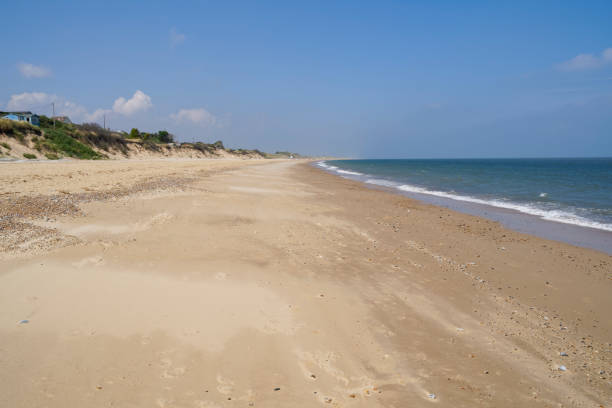 A summer day on an almost deserted Hemsby beach on the Norfolk coast