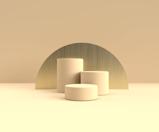 istock Scene with minimal background, arch with a podium, 3d rendering 1340482456