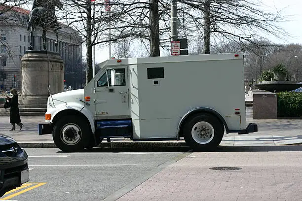 Armored Car making a delivery to a bank in downtown Washington DC - See lightbox for more