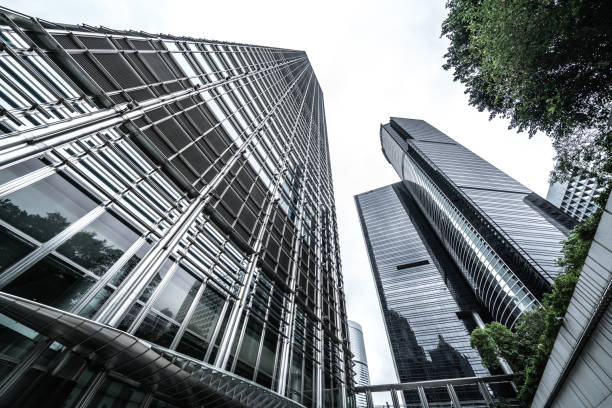 istock Hong Kong Skyscrapers upon overcast sky prior rainstorm; 1340491800