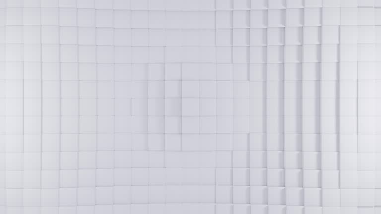 3d white cube geometric abstract background.Seamless looping animation 4k.