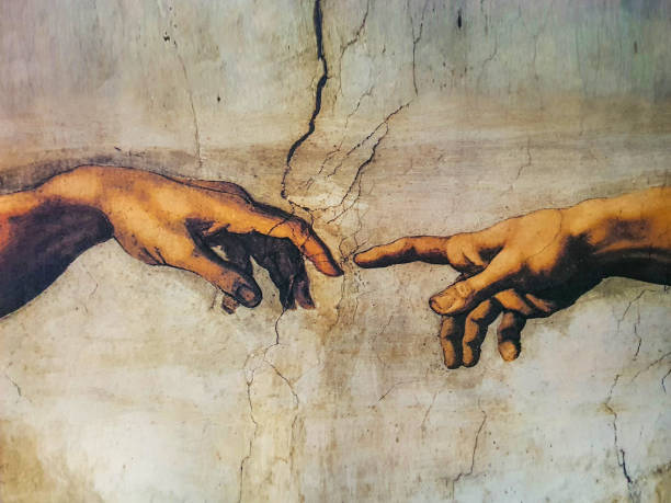 ミケランジェロによるアダムの創造, ローマイタリア 3月08日の創造 - 美術品 ストックフォトと画像