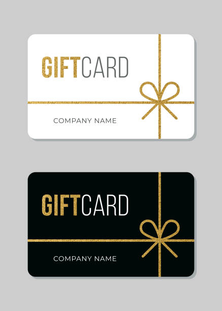 illustrazioni stock, clip art, cartoni animati e icone di tendenza di modello di carta regalo. - gift card